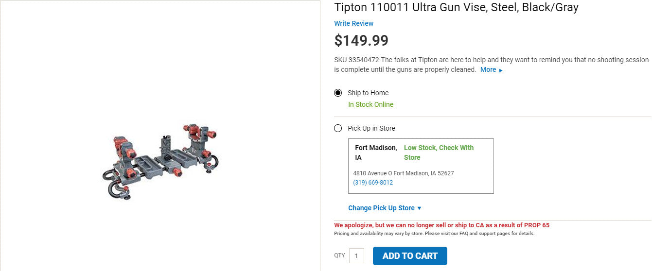 Tipton Ultra Gun Vise with Heavy-Duty Construction, Customizable Design and Non-Marring Materials for Cleaning, Gunsmithing and Maintenance (6811528396983)